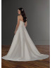 Strapless Sweetheart Neck Ivory Satin Buttons Back Wedding Dress